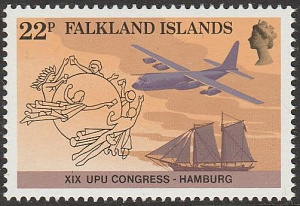 Фалкленды, 1984, ВПС - UPU, Самолёт, 1 марка